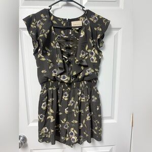 Moon River Black Floral Romper